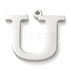 Tarnish Resistant 304 Stainless Steel Letter Pendant Rhinestone Settings LS-STAS-J028-01U-2