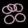 Dyed Natural Selenite Round Beaded Stretch Bracelet for Women BJEW-G697-02B-1