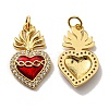 Rack Plating Brass Grade AAA Cubic Zirconia Pendants X-KK-D026-32G-1