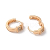 Brass Hoop Earrings with Rhinestone EJEW-K256-55KCG-2