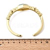 Hexagon Brass Pave Natural Apatite & Cubic Zirconia Cuff Bangles for Women BJEW-Z172-01G-06-5
