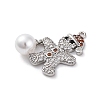 Santa Claus Brass Micro Pave Cubic Zirconia Pendants KK-Q010-03P-2