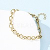 304 Stainless Steel Cuban Link Chains Bangles for Women BJEW-B150-08G-3