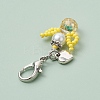 Angel Glass Seed Beads Pendant Decorations HJEW-MZ00109-02-4