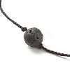 Natural Lava Rock Round Bead Cord Bracelet BJEW-JB08016-4