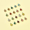 20Pcs 10 Colors 201 Stainless Steel Rhinestone Charms STAS-FS0002-05-7