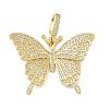 Brass Micro Pave Clear Cubic Zirconia Pendants KK-O127-28G-1