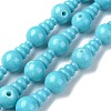 Natural White Jade 3-Hole Guru Bead Strands G-K149-45-1