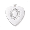 304 Stainless Steel Pendant Cabochon Settings STAS-G287-11-3