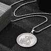 201 Stainless Steel Rhinestone Pendant Necklaces for Women NJEW-U021-03P-3