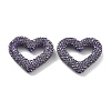 Heart Shape Polymer Clay Rhinestone Beads CLAY-NH0001-09A-06-1