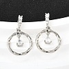Brass Micro Pave Clear Cubic Zirconia Dangle Stud Earrings EJEW-M103-05P-1