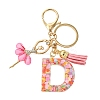 Letter A~Z Transparent Glitter Resin Pendant Keychains KEYC-FZ00024-04-1