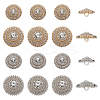 16Pcs 4 Styles 1-Hole Alloy Rhinestone Buttons BUTT-FG0001-49-1