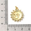 Sun & Moon Rack Plating Brass Micro Pave Clear Cubic Zirconia Pendants KK-K377-48G-3