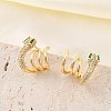 Brass Micro Pave Cubic Zirconia Stud Earrings for Women LS-EJEW-F352-03G-1