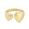 Heart Rack Plating Brass Open Cuff Rings RJEW-D080-01G-2