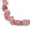 Unisex Chip Natural Strawberry Quartz Beaded Stretch Bracelets BJEW-S143-40-3
