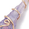 Electroplated Natural Quartz Crystal Copper Wire Wrapped Pendants PALLOY-JF02676-01-2