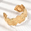 304 Stainless Steel Cuff Bangles for Women BJEW-L719-01A-G-3