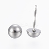 Non-Tarnish 201 Stainless Steel Stud Earring Findings LS-STAS-G179-39P-C-2