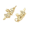 Brass Micro Pave Clear Cubic Zirconia Pendants CU-CBA9AFC-01G-27-2