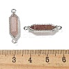 Natural Strawberry Quartz Faceted Double Terminal Pointed Hexagon Connector Charms G-G181-04P-03-3