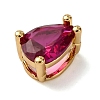 Teardrop Brass Micro Pave Cubic Zirconia Slide Charms KK-C119-16G-01-2
