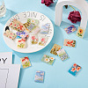 22Pcs 11 Style Embossed Printed Acrylic Pendants MACR-CW0001-11-7