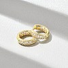 Brass Micro Pave Clear Cubic Zirconia Hoop Earrings LS-EJEW-D311-101G-1