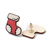 Christmas Printed Wooden Stud Earrings LS-EJEW-D046-02-1