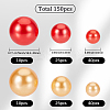 150Pcs 4 Styles ABS Plastic Imitation Pearl Beads OACR-SP0001-68-2