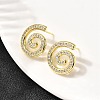 Vortex Spiral Brass Micro Pave Clear Cubic Zirconia Stud Earrings EJEW-L305-05G-02-2
