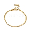 Ion Plating(IP) 304 Stainless Steel Cuban Link Chain Bracelet for Women BJEW-G667-06G-1