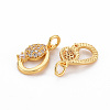 Brass Clear Cubic Zirconia Pendants KK-N233-095-NF-2