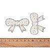 Bowknot Hotfix Rhinestone & Imitation Pearl Trimming DIY-T004-02-3