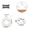 304 Stainless Steel Pentacle Charms STAS-UN0018-97P-5