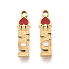 304 Stainless Steel & Enamel Word Love Pendants STAS-T073-20G-1