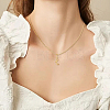 1pc Brass Chain & 304 Stainless Steel Letter Pendant Necklaces NJEW-LP0001-40X-G-4