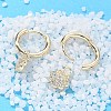 Brass Clear Cubic Zirconia Hoop Earrings EJEW-Q014-06G-5
