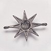 Brass Micro Pave Cubic Zirconia Links ZIRC-P049-17B-2