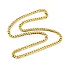 PVD Vacuum Plating 201 Stainless Steel Cuban Link Chain Necklace with 304 Stainless Steel Clasps for Men Women NJEW-M194-01A-G-1