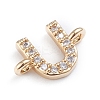 Brass Micro Pave Cubic Zirconia Letter Links LS-ZIRC-I042-16G-U-3