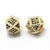 Rack Plating Brass Cubic Zirconia Beads ZIRC-S029-01G-2