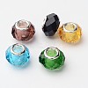Mixed Large Hole Rondelle Faceted Crystal Glass European Beads X-GPDL-H004-M-1