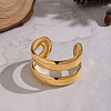 European Style 304 Stainless Steel Double Layers Open Cuff Bangles for Women EH8153-8