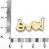 304 Stainless Steel Rose Rhinestone Word LOVE Connector Charms STAS-R160-03G-3