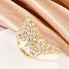 Butterfly Brass Micro Pave Colorful Cubic Zirconia Finger Rings for Women RJEW-G343-30G-02-1