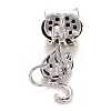 Rhinestone Cat Badge JEWB-E013-08P-2