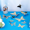 12Pcs 6 Style Stainless Steel Butterfly Wall  Decoration Pendants STAS-UN0036-52G-3